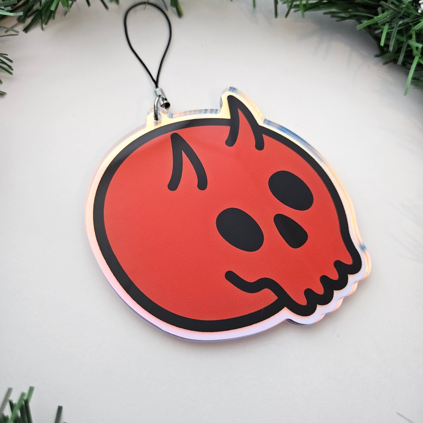 Demon Skull holographic ornament