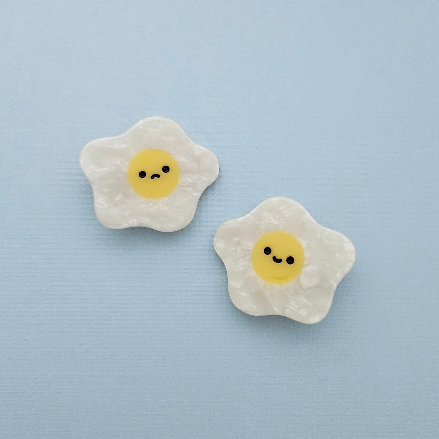 Happy and Sad Egg hair clip set