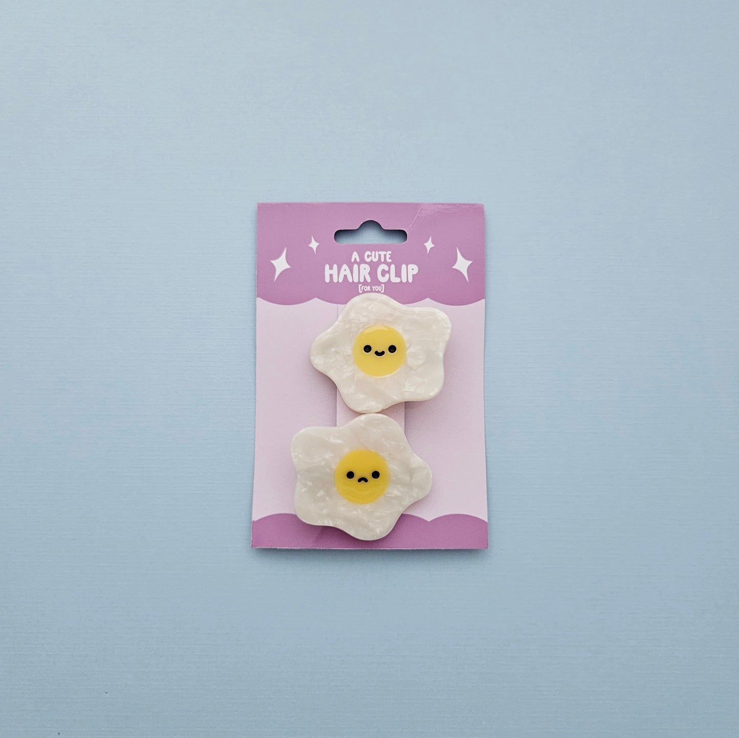 Happy and Sad Egg hair clip set