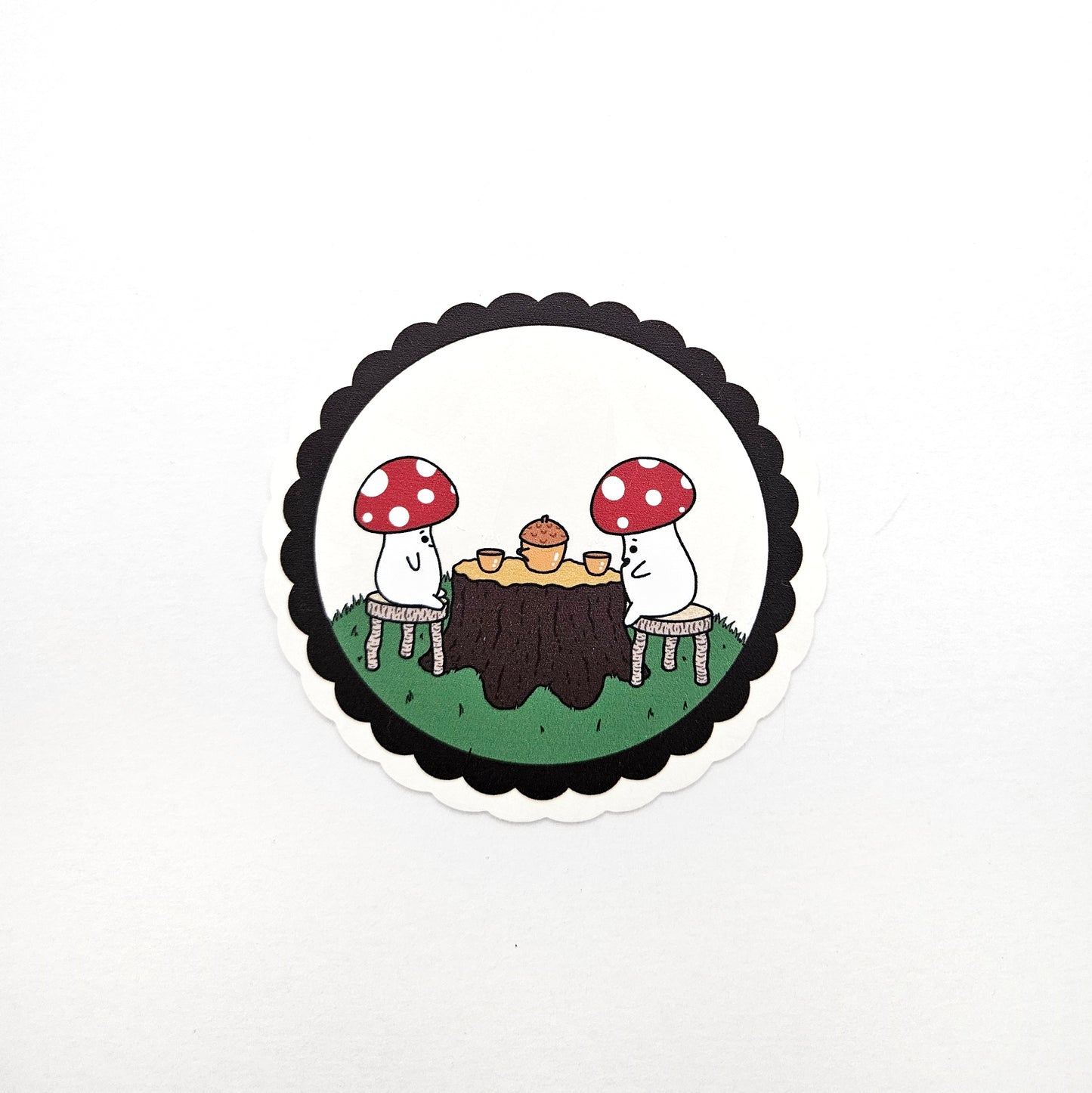 Mushroom Tea Party window rainbow decal