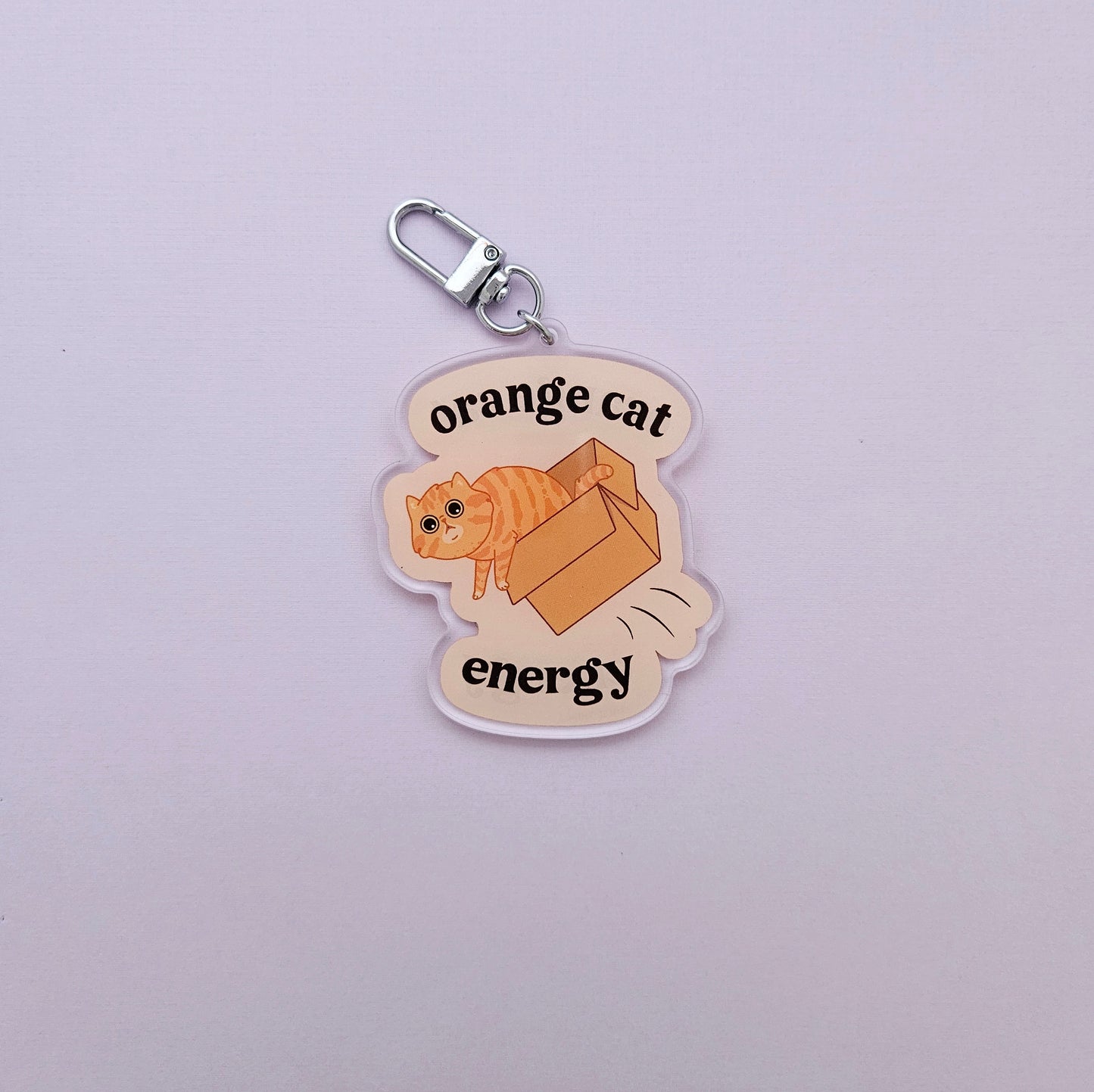 Orange Cat Energy keychain