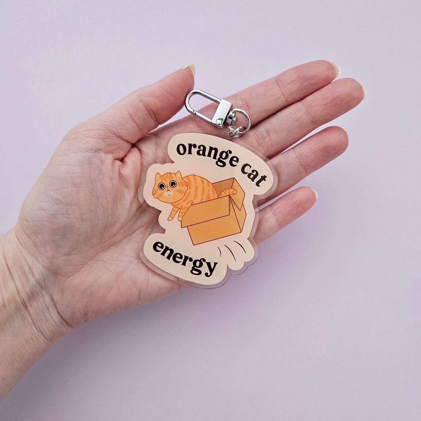 Orange Cat Energy keychain