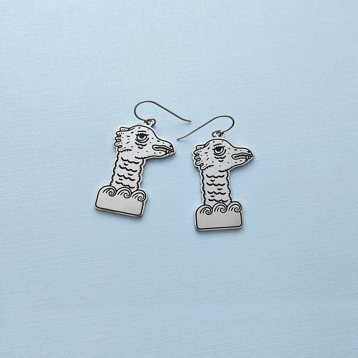 Sea Monster stainless steel dangle earrings