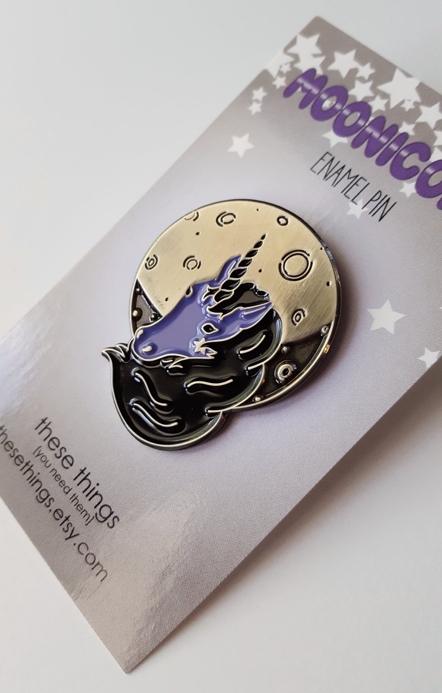 Moonicorn enamel pin