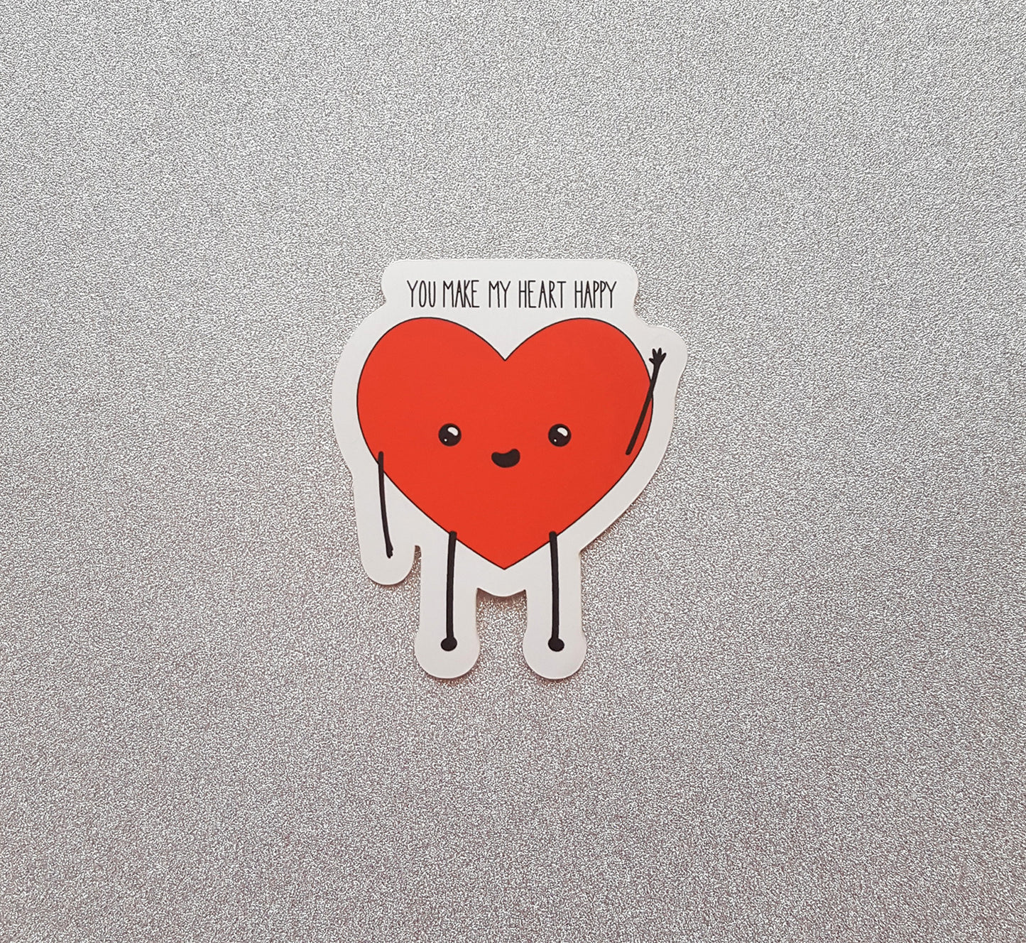 Happy Heart vinyl sticker