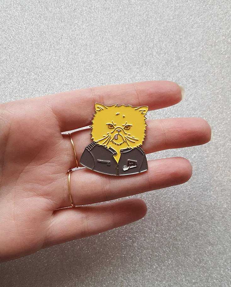 Fluffy Cat enamel pin // Bad Dog Biter Gang