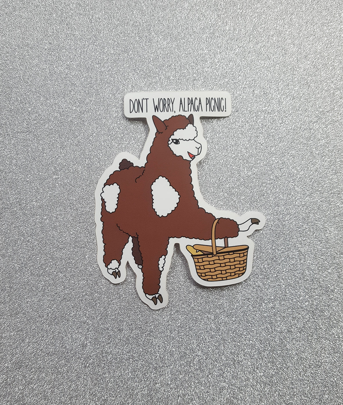 Don't Worry, Alpaca Picnic vinyl sticker