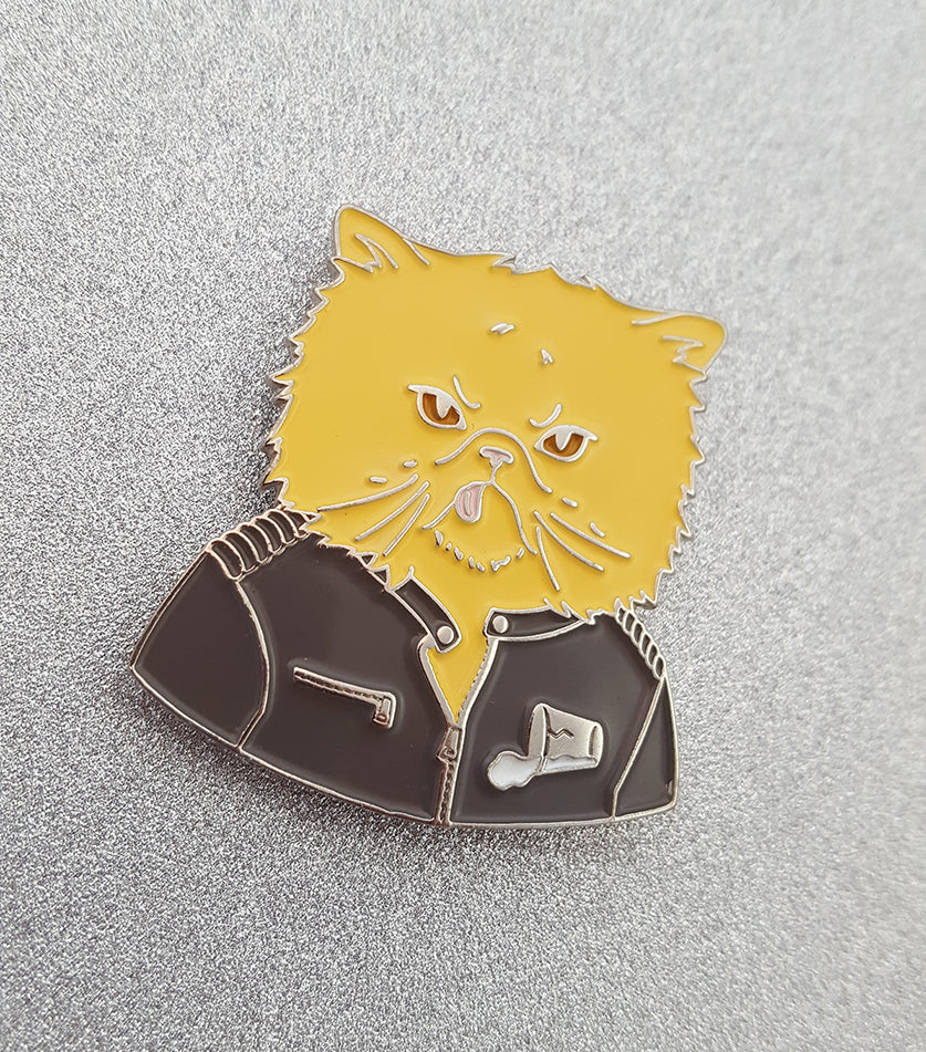 Fluffy Cat enamel pin // Bad Dog Biter Gang
