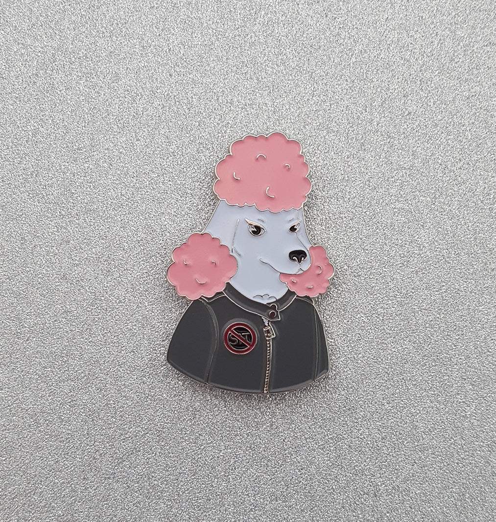 Pissed Poodle enamel pin // Bad Dog Biter Gang