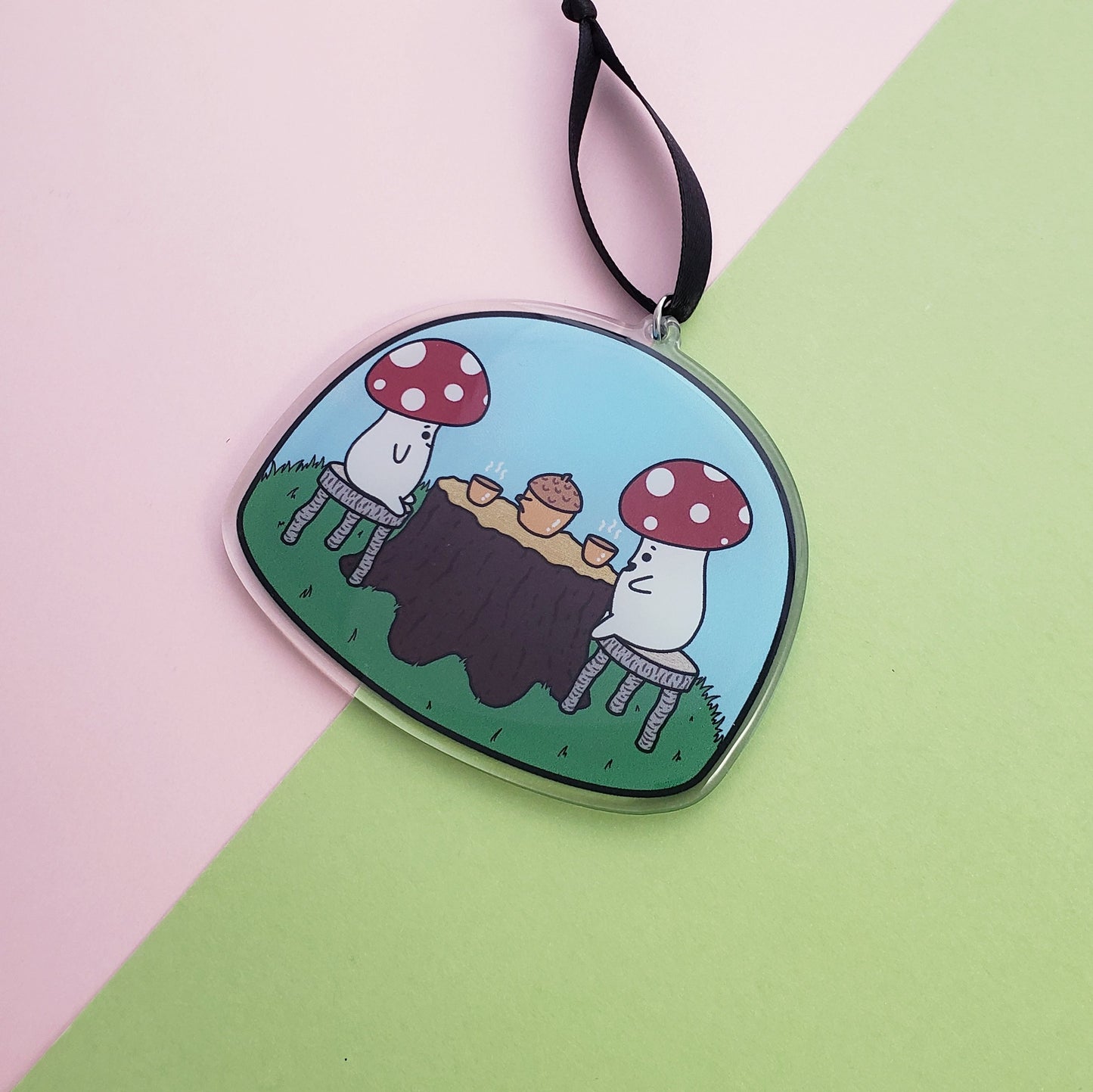 Mushroom Tea Party ornament