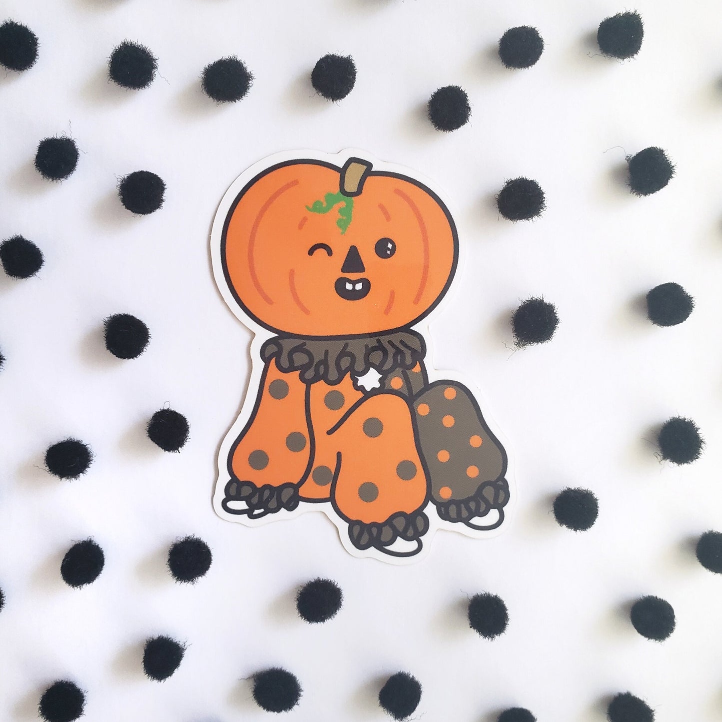Winkin' Pumpkin Boi vinyl sticker