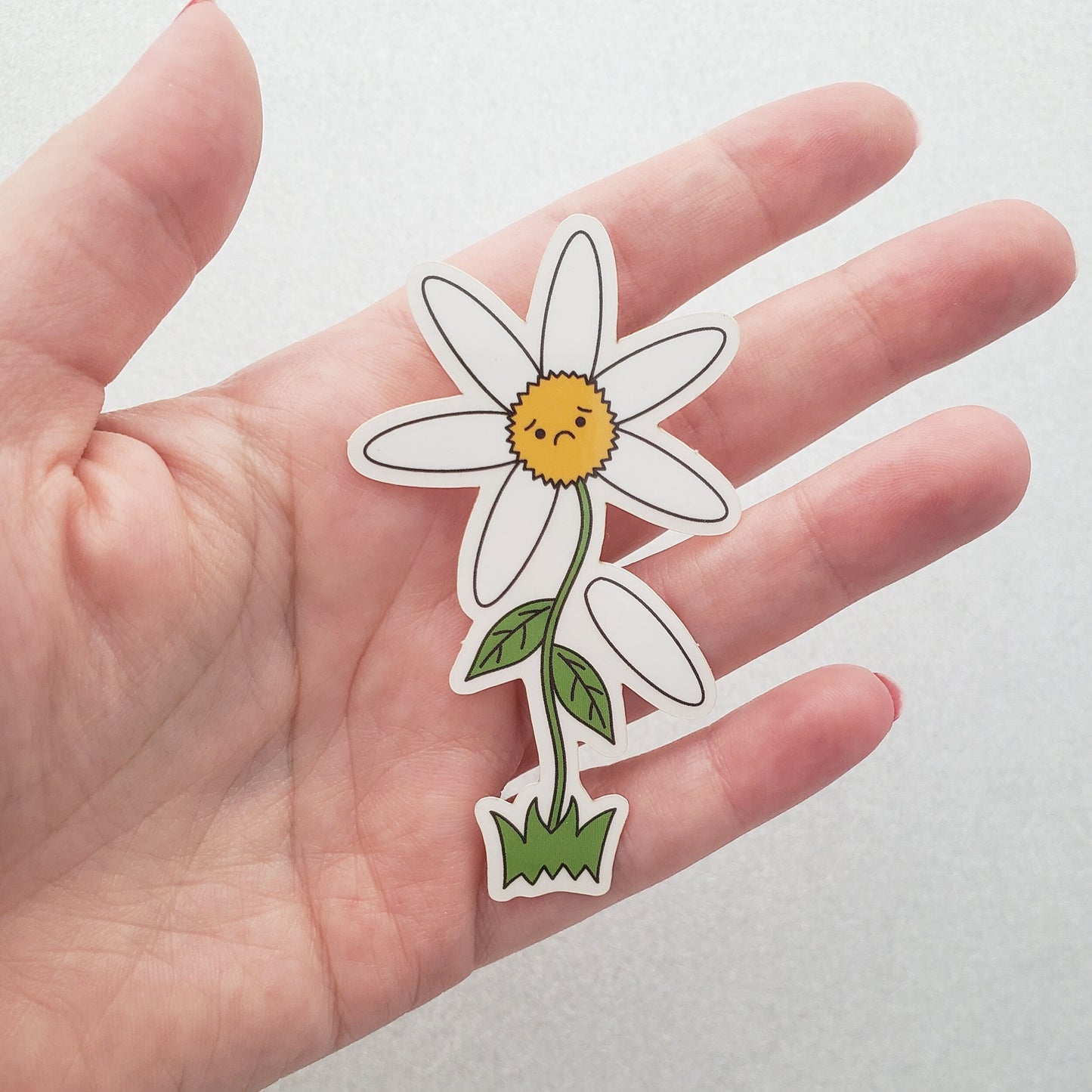 Sad Flower clear vinyl sticker
