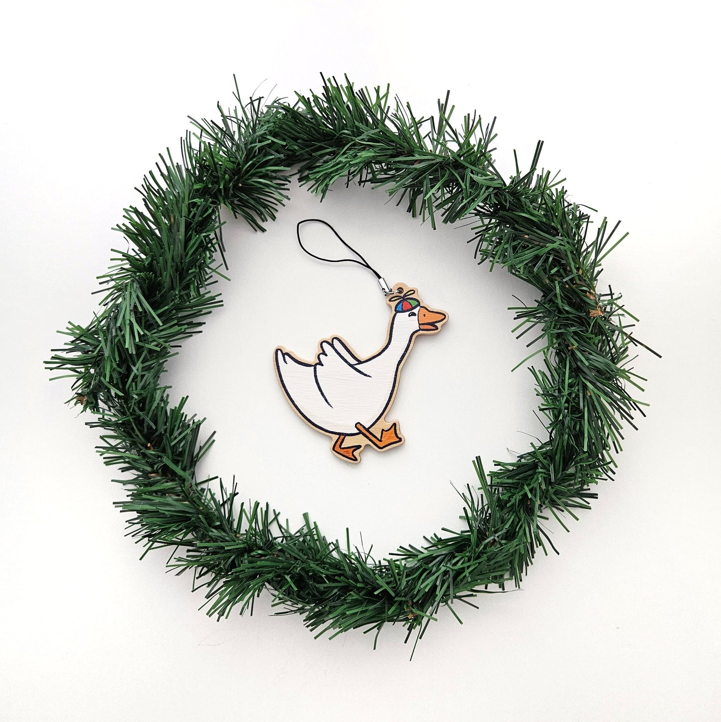 Silly Goose wooden ornament