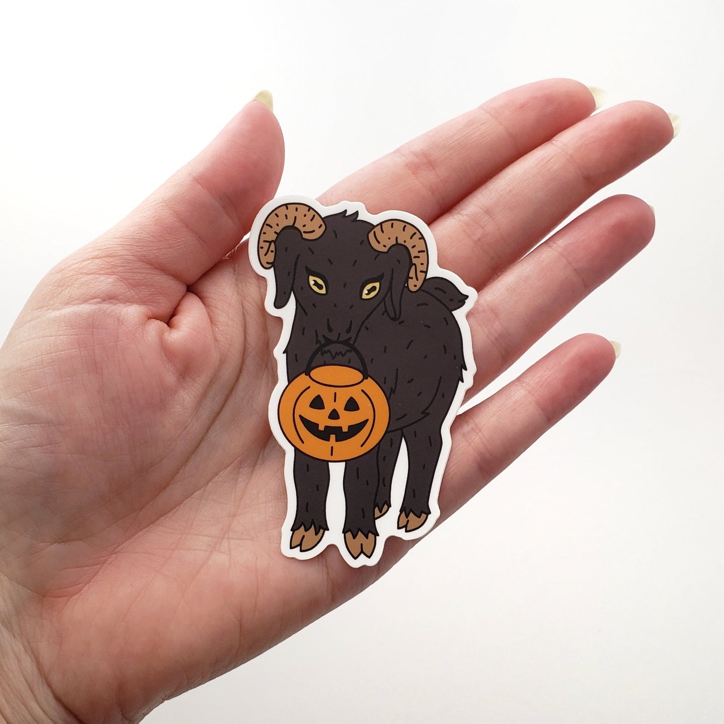 Trick-or-Treat Goat vinyl sticker