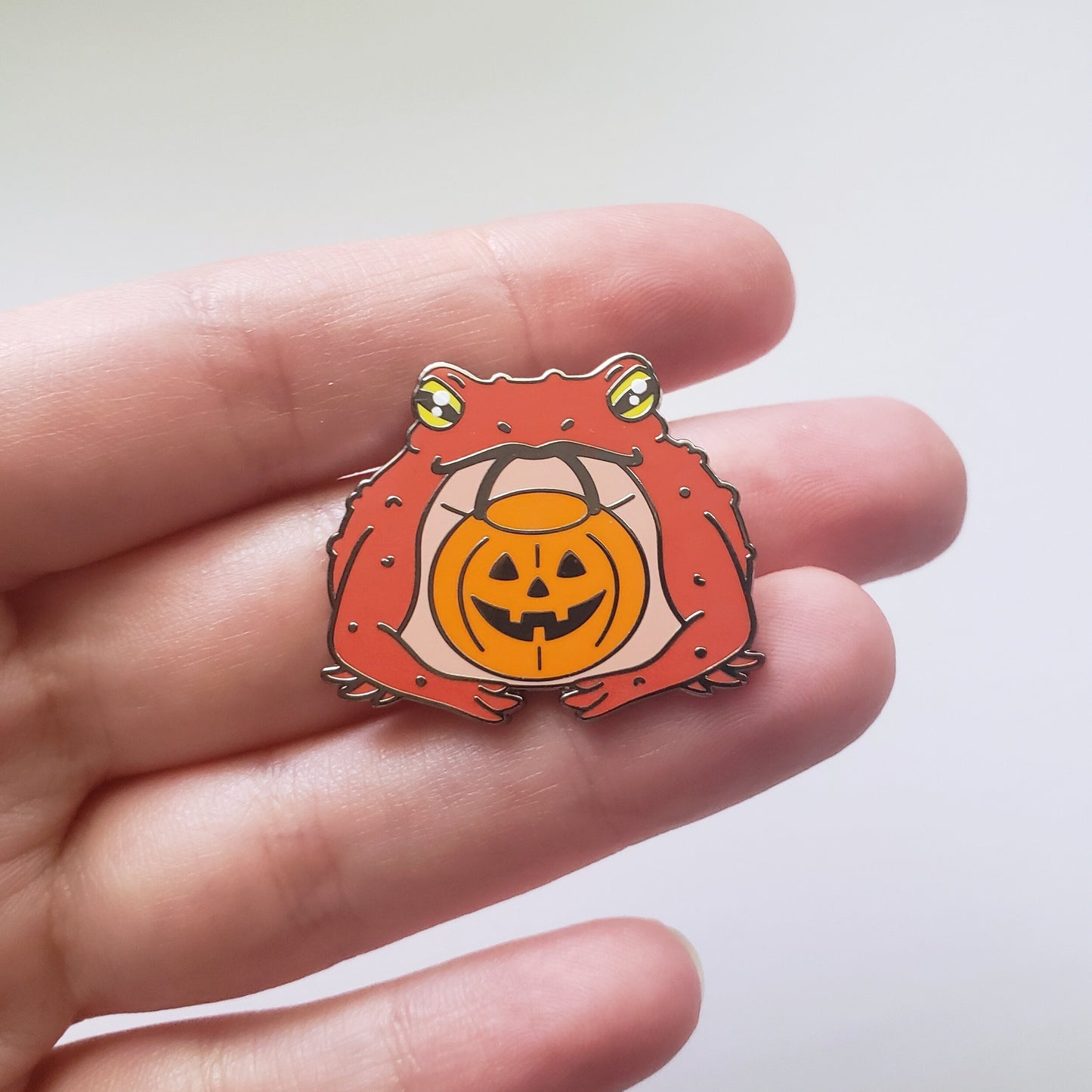 Trick-or-Treat Toad enamel pin // Halloween pin