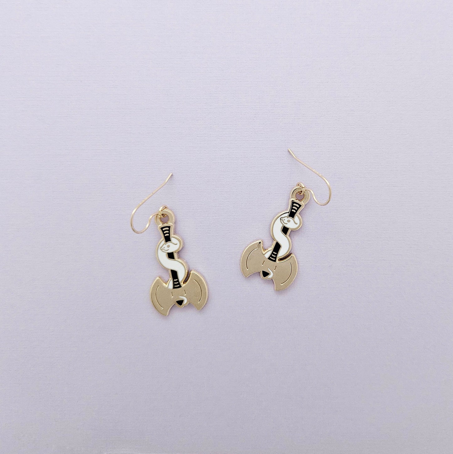 Axe Snake dangle earrings