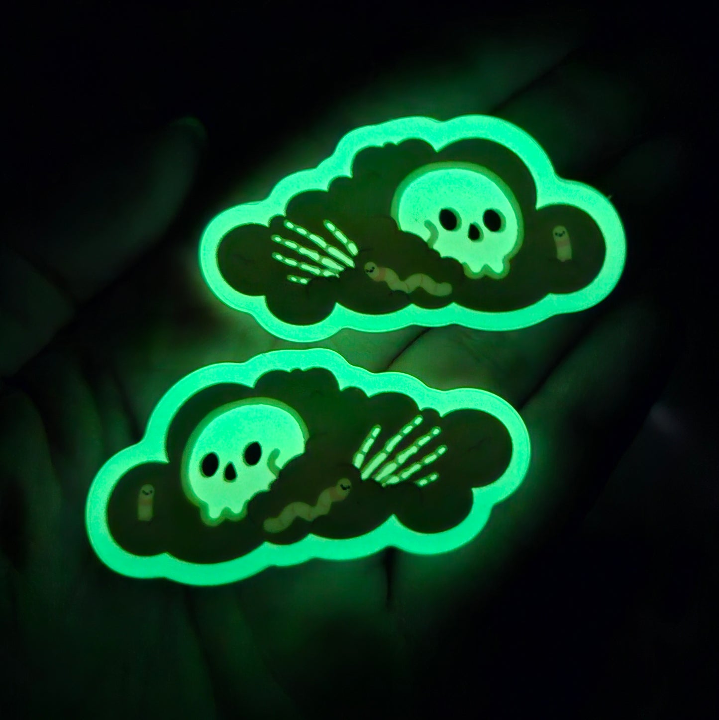Glow in the Dark Graveyard Hair Clip Set