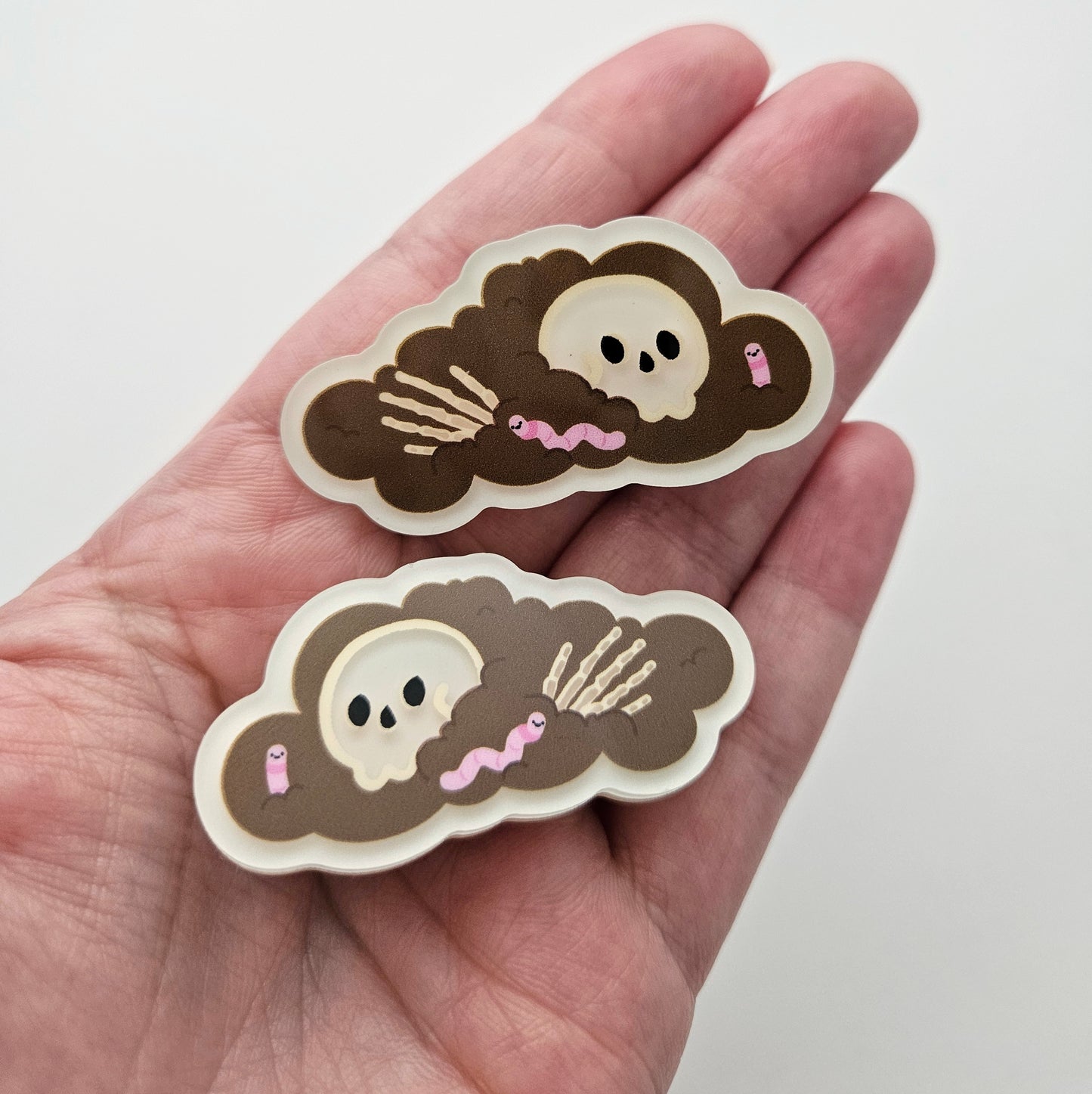 Glow in the Dark Graveyard Hair Clip Set