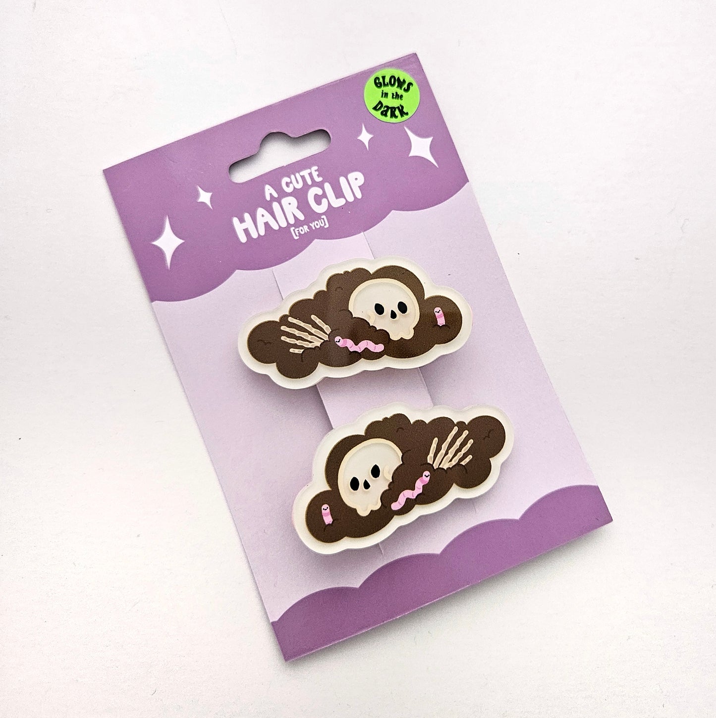 Glow in the Dark Graveyard Hair Clip Set
