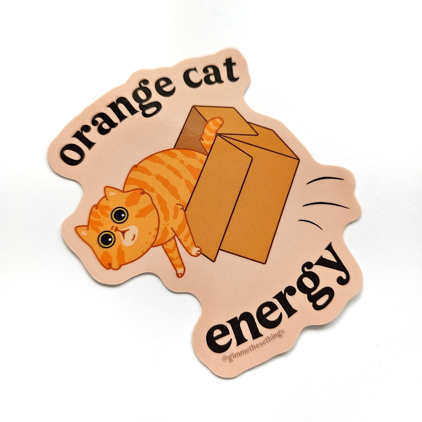 Orange Cat Energy vinyl sticker