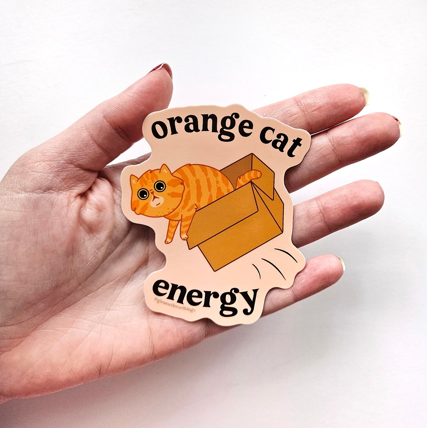 Orange Cat Energy vinyl sticker