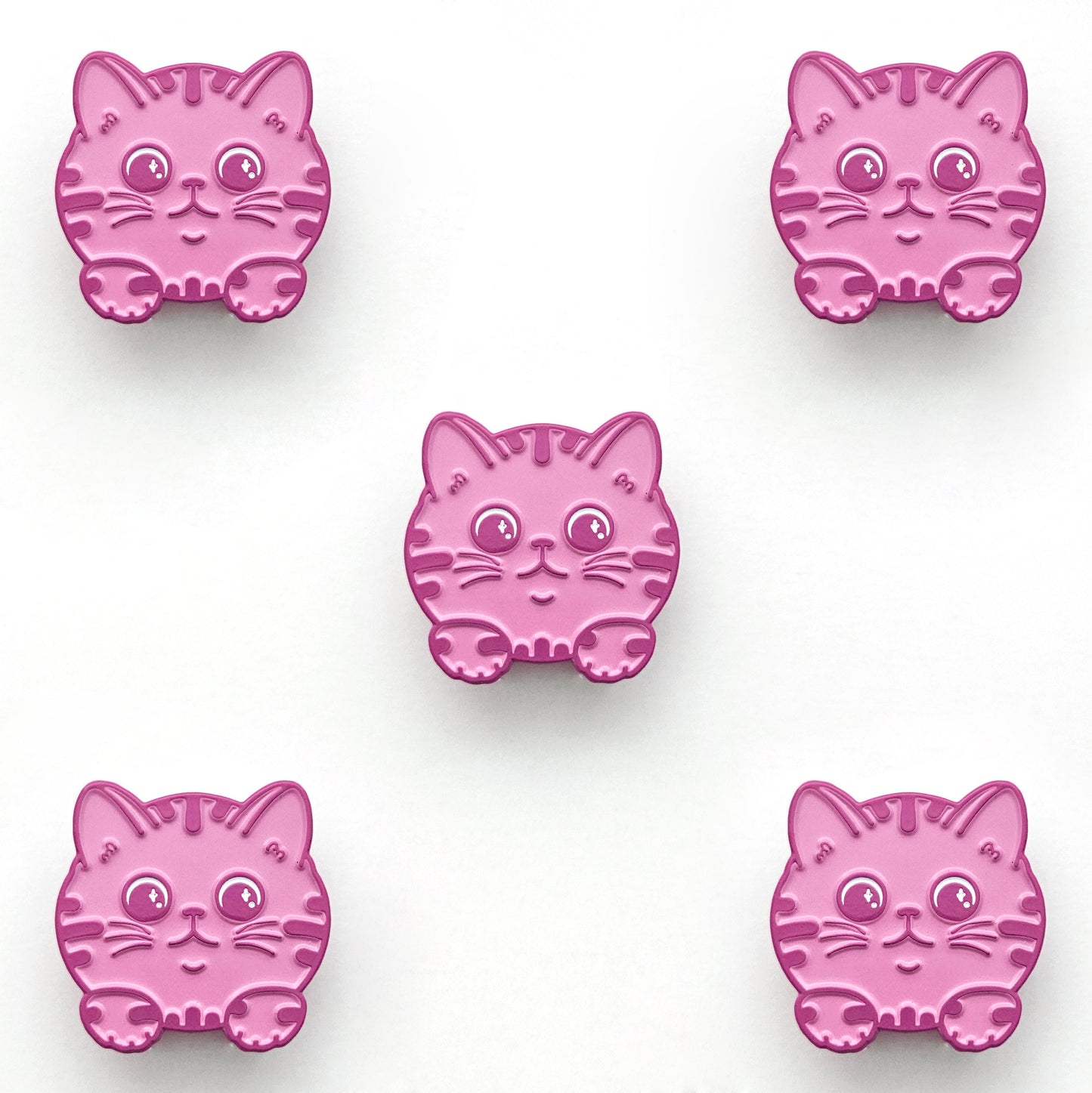 Pink Peeking Tabby Cat enamel pin