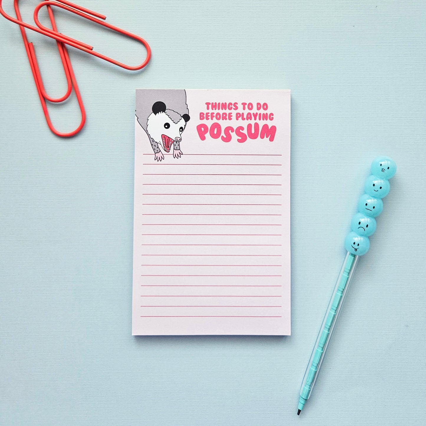 Things To Do Before Playing Possum notepad