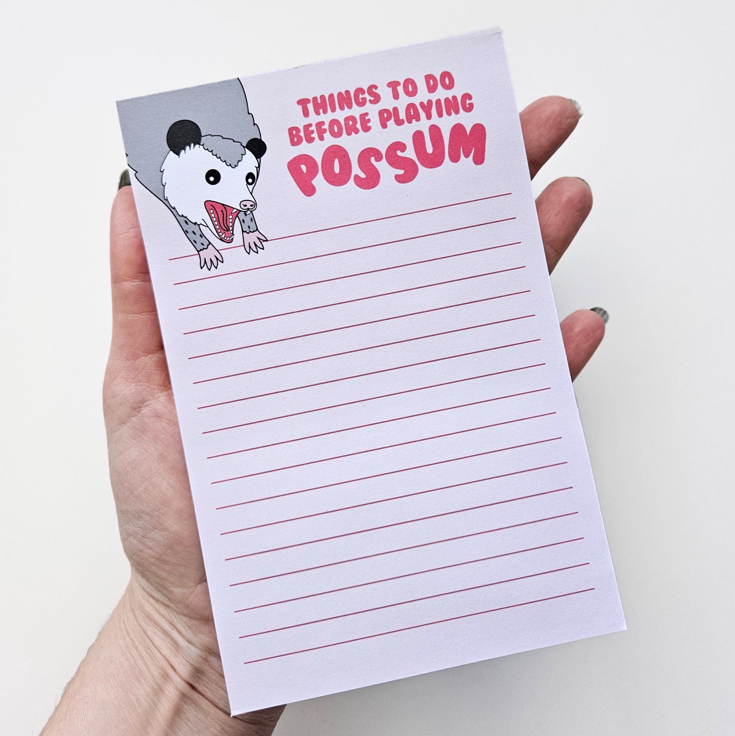 Things To Do Before Playing Possum notepad