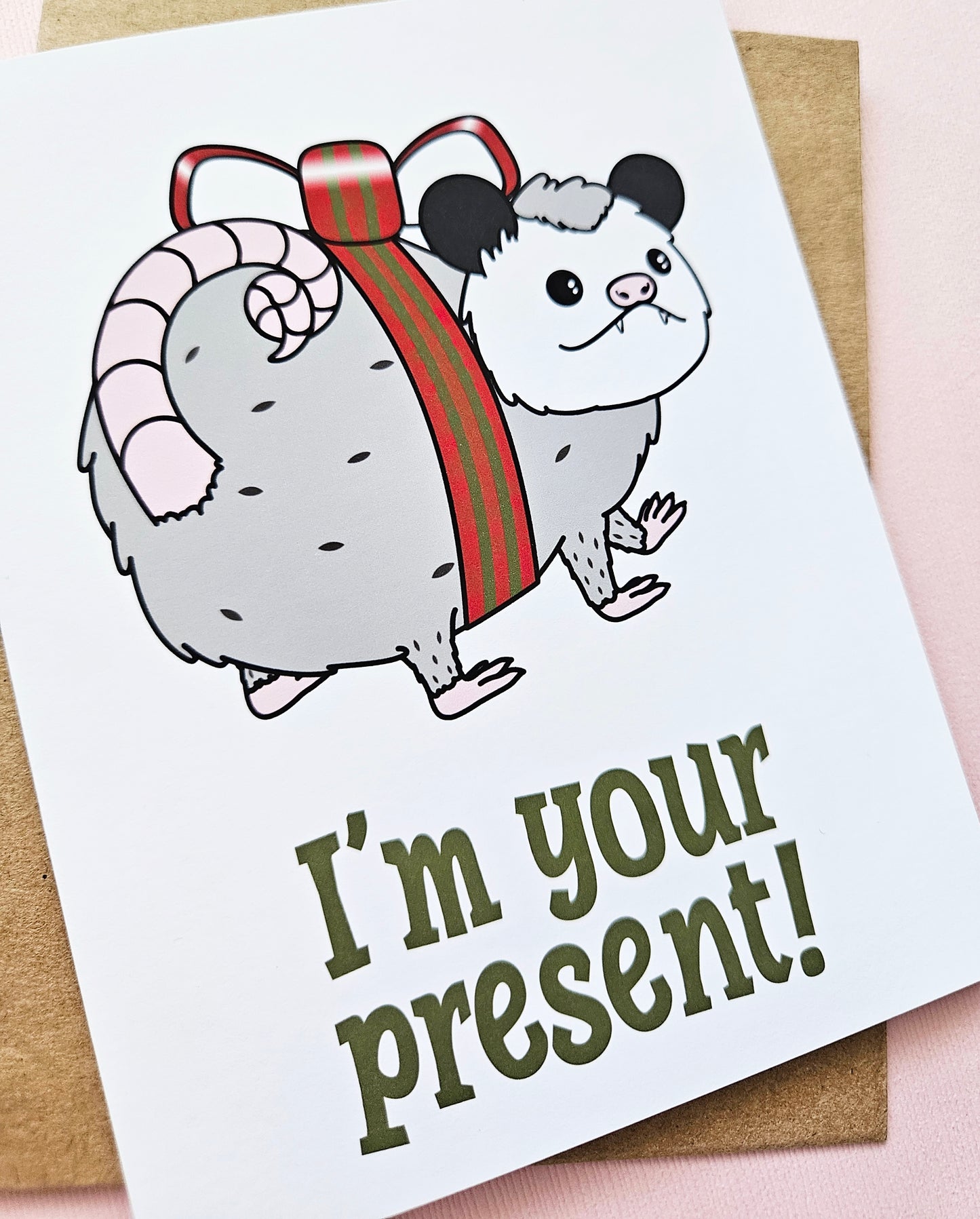 I'm Your Present Possum greeting card