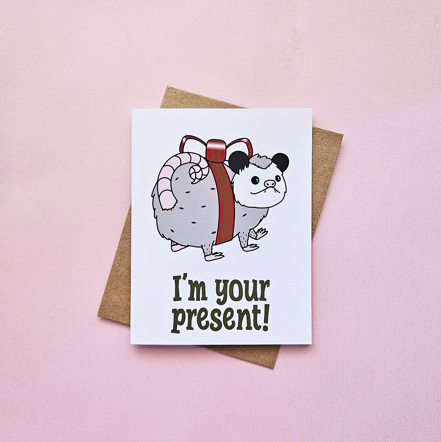 I'm Your Present Possum greeting card