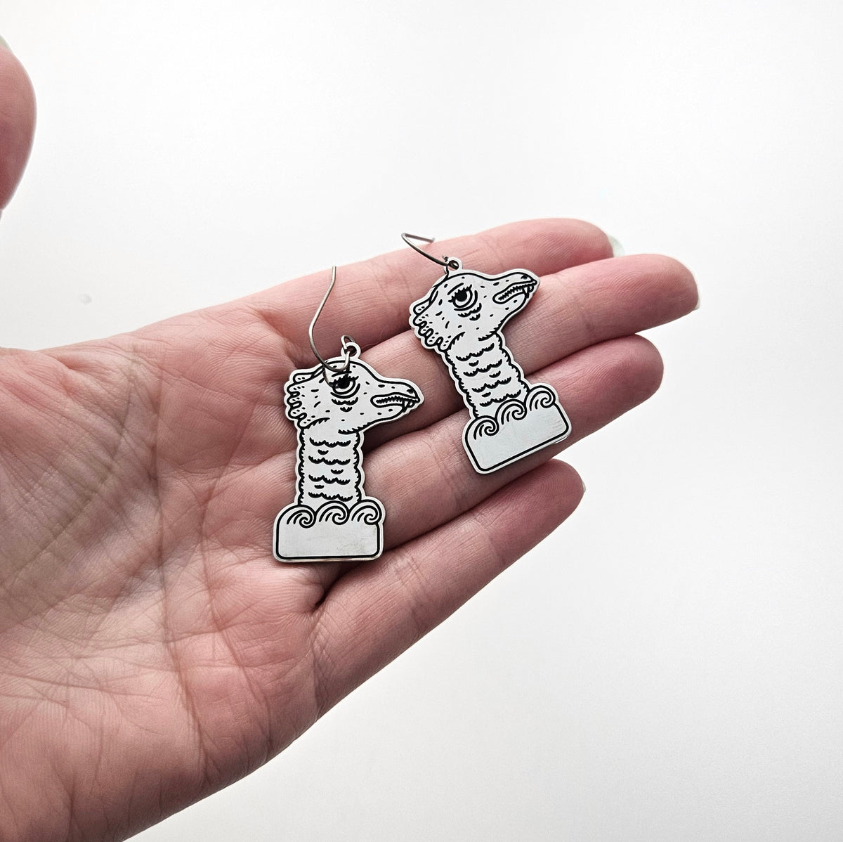 Sea Monster stainless steel dangle earrings