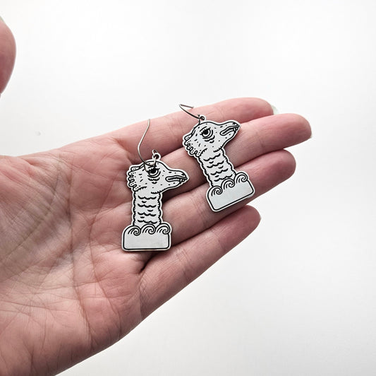Sea Monster stainless steel dangle earrings