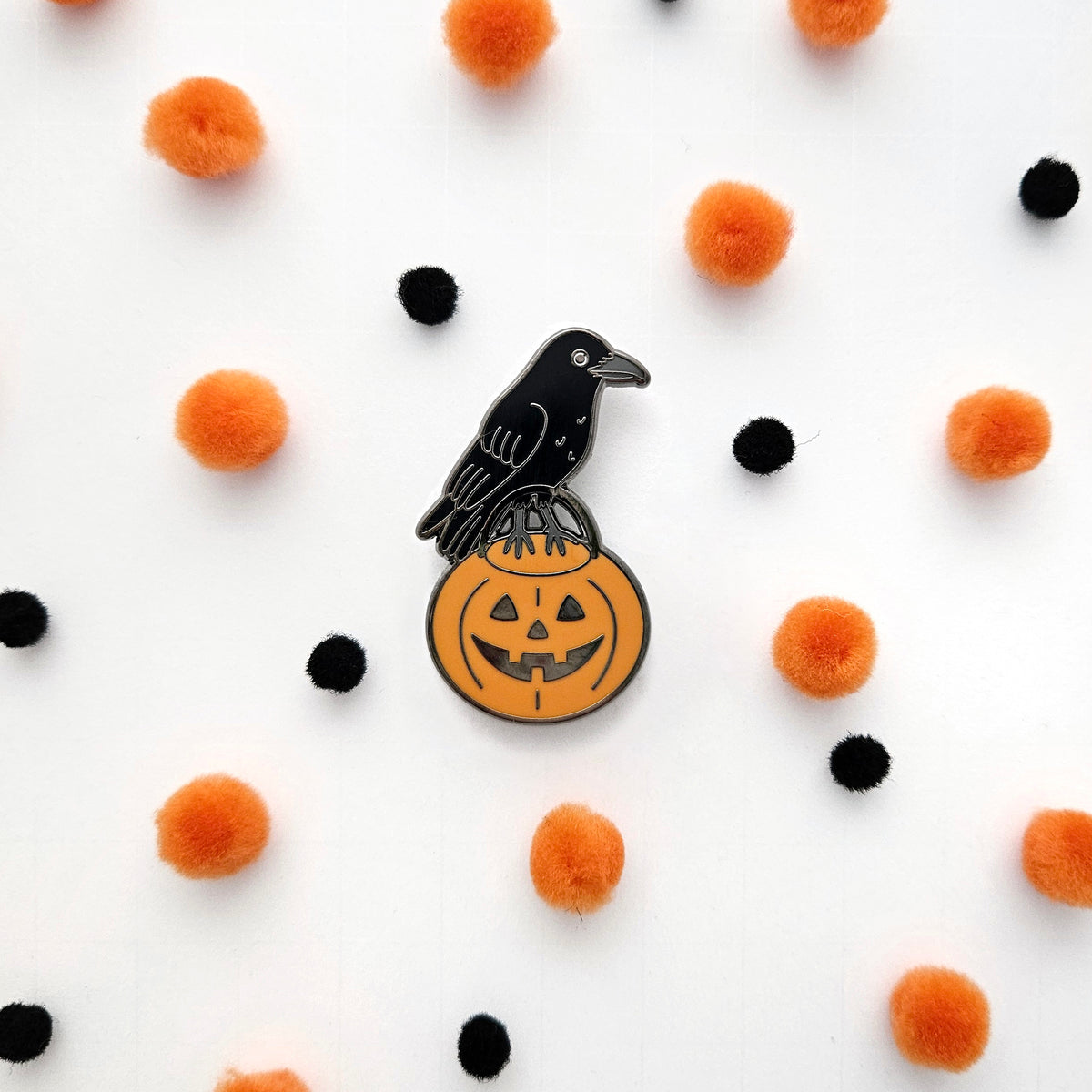 Trick-or-Treat Crow enamel pin // halloween pin