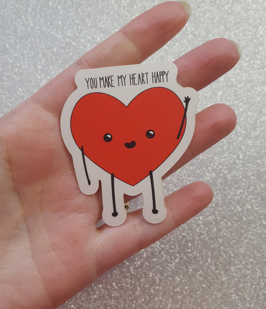 Happy Heart vinyl sticker