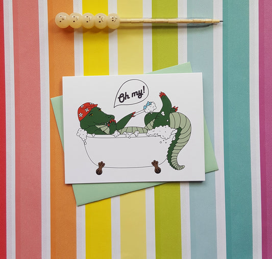 Oh My! Pin-up Galligator greeting card