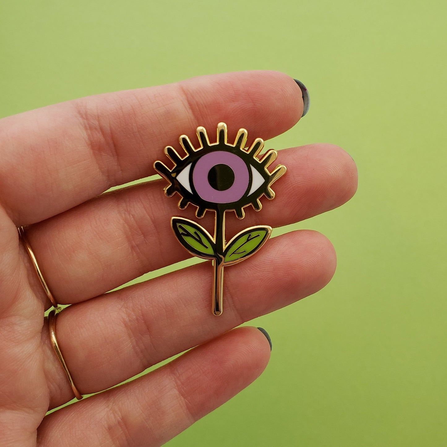 Evil Eye Flower enamel pin
