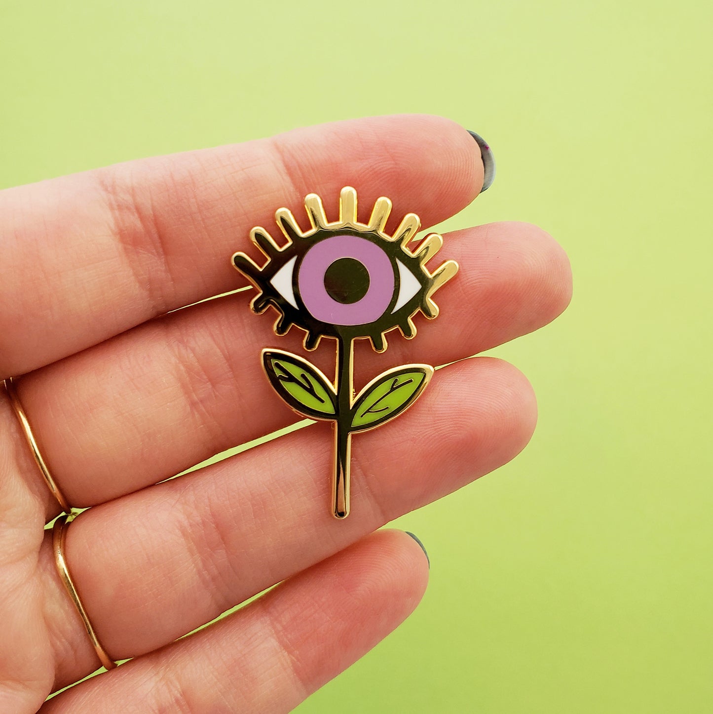 Evil Eye Flower enamel pin