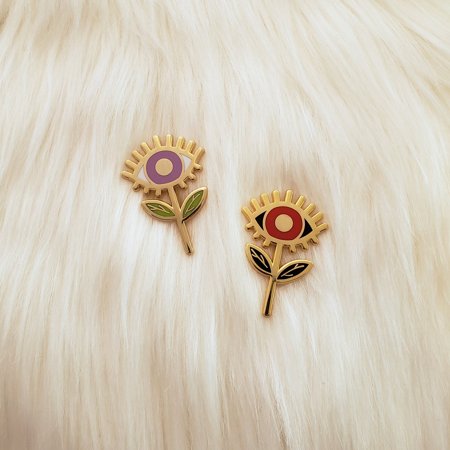 Evil Eye Flower enamel pin