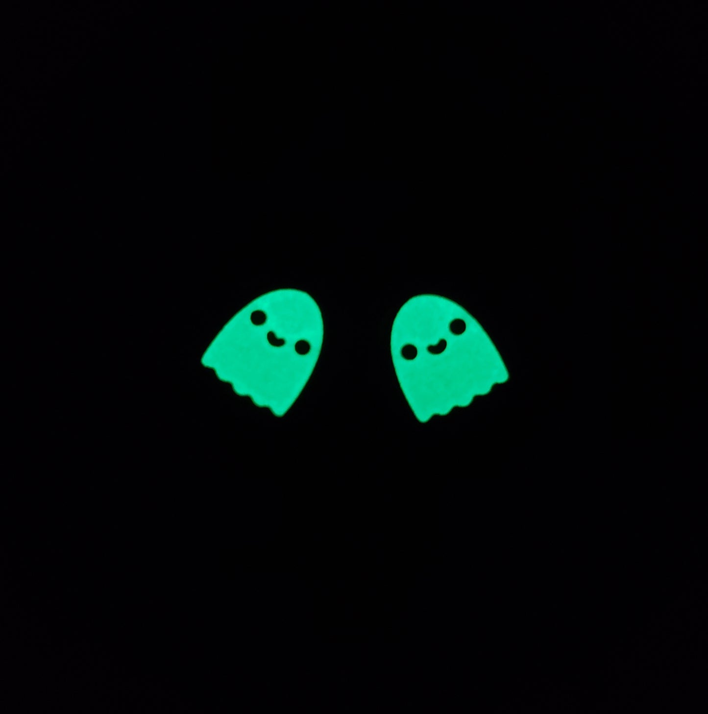 Glow in the Dark ghost dangle earring // gold or black finish