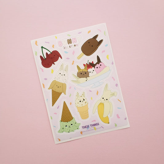 Bunny Ice Cream sticker sheet