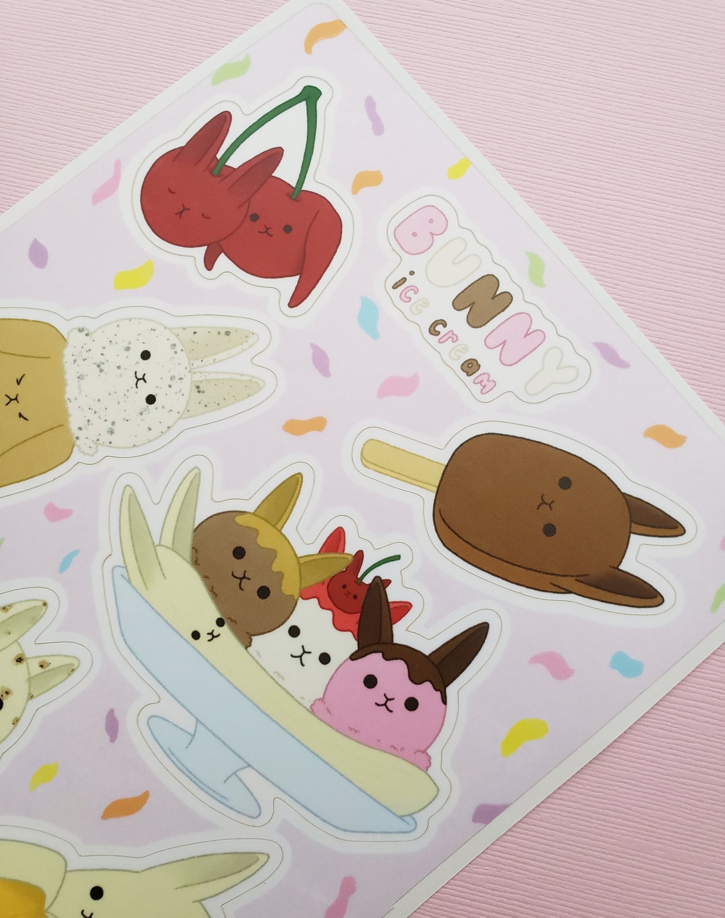 Bunny Ice Cream sticker sheet