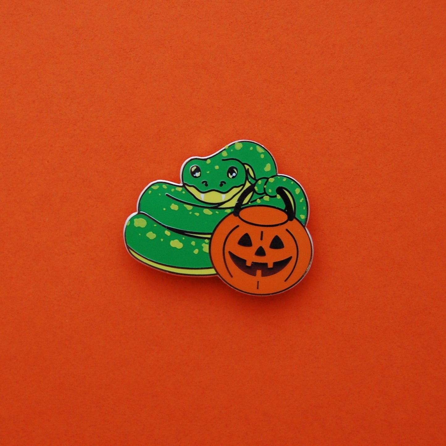 Trick-or-Treat Snake enamel pin // Halloween pin