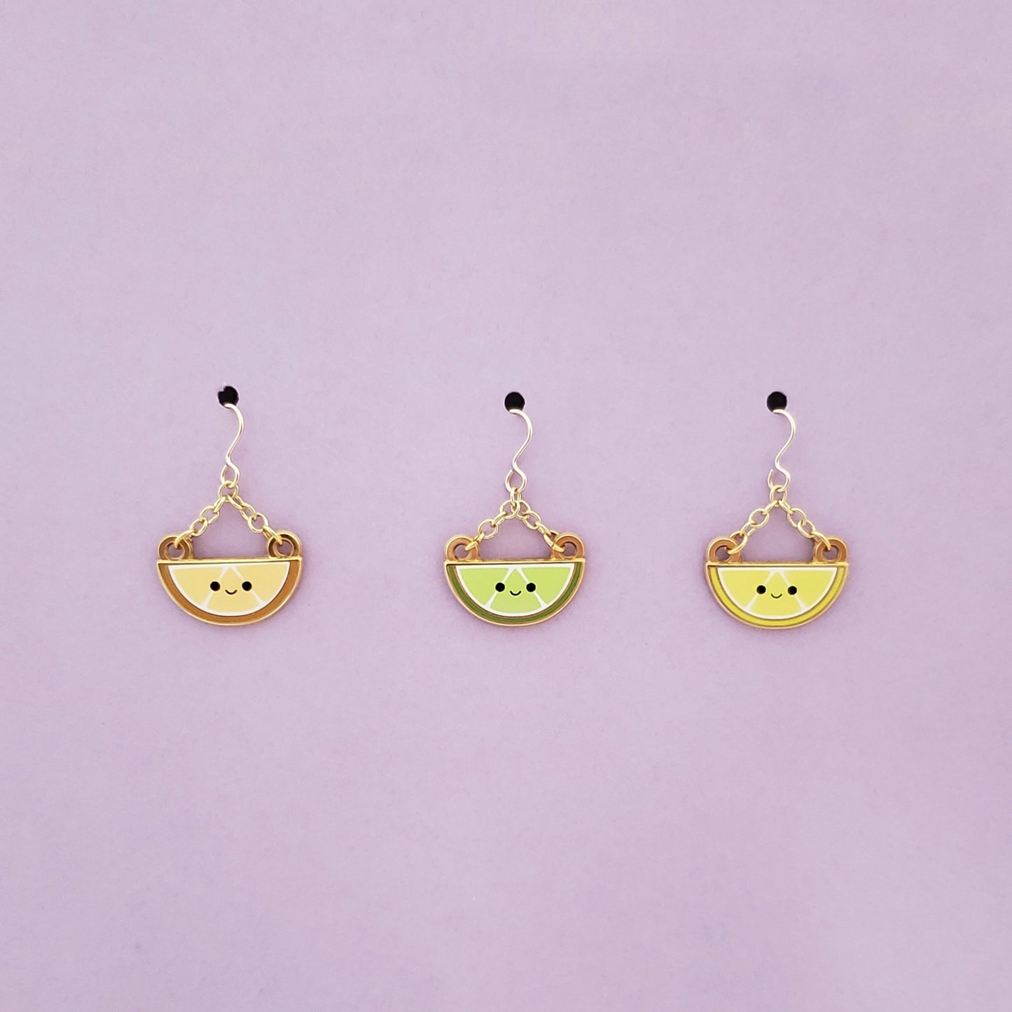 Happy Citrus Slice dangle earrings