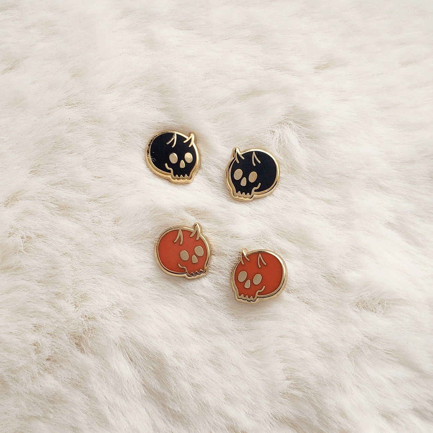 Lil Demon Skull earrings // black, red, or mismatched set