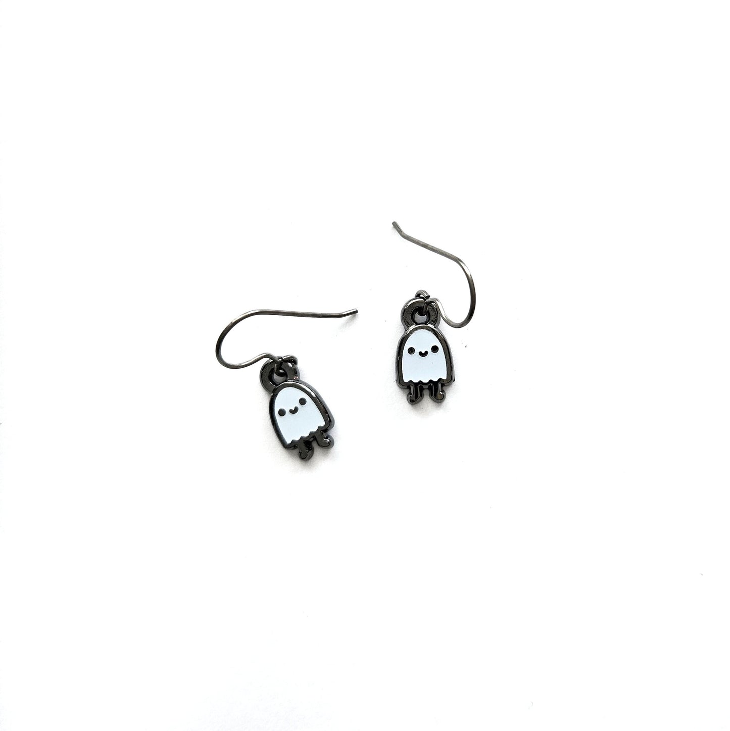 Glow in the Dark ghost dangle earring // gold or black finish