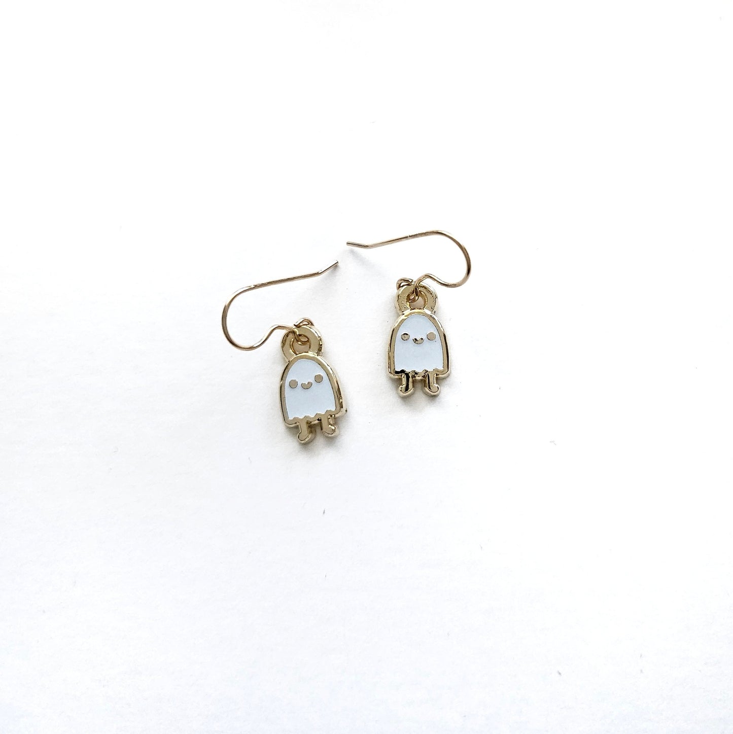 Glow in the Dark ghost dangle earring // gold or black finish