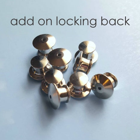 Set of 3 silver locking pin back