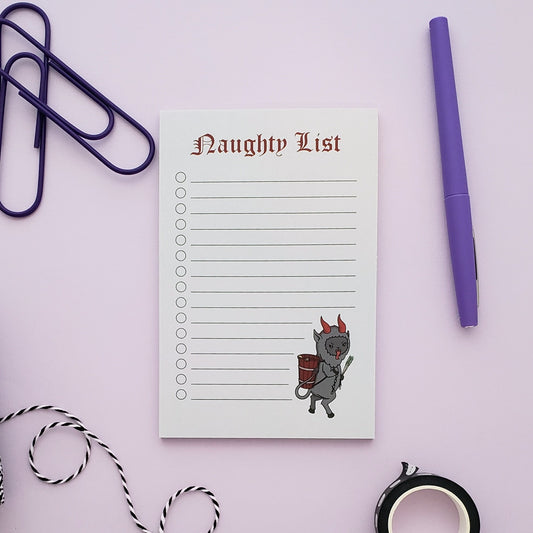 Naughty List Krampus 6x4 notepad