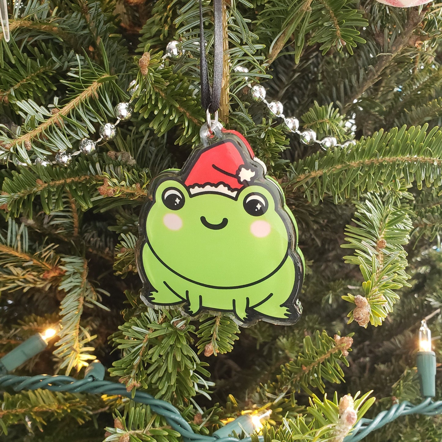 Santa Froggy ornament