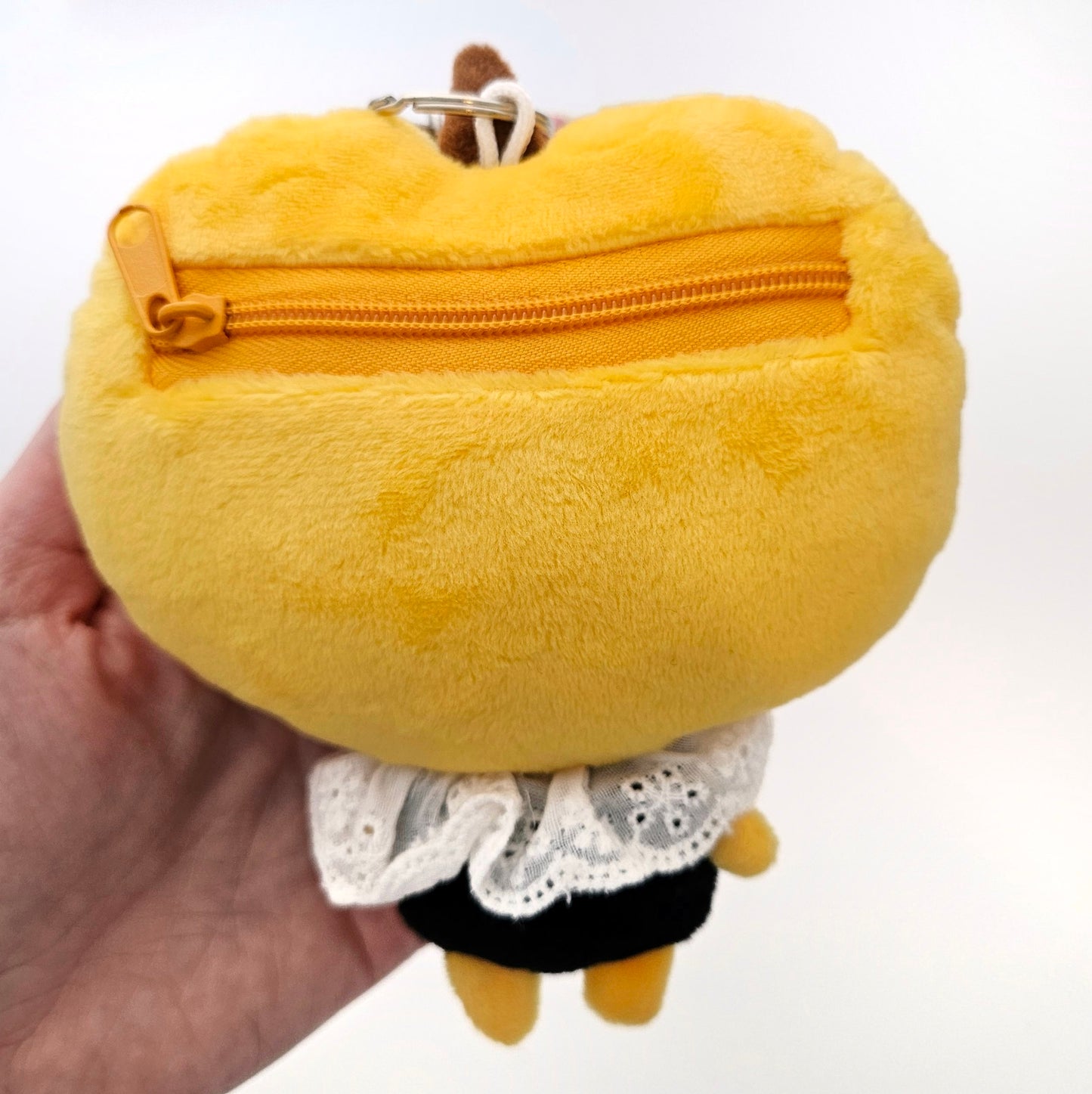 pumpkin boi plush keychain with zipper pouch